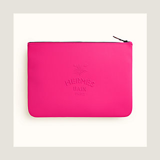 Les Leopardsプリント 防水 使いやすいHermesSilky Pocketポーチ HERMES Silk Les Leopards Silky Pocket Cosmetic Case Chai